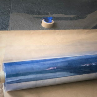 透明ビニールシートロール　50ｍ巻　0.3×107ｃｍ　（アキレス：エンビシート）